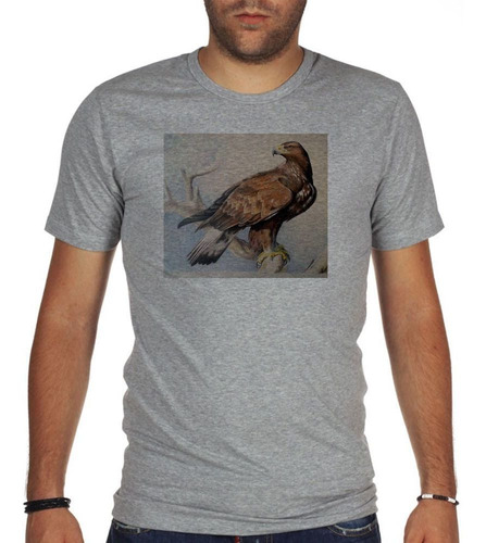 Remera De Hombre Aguila Real Sobre Rama Dibujo