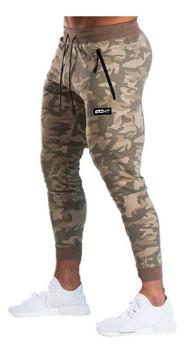 Otoño Hombre Pantalones De Chándal Gimnasios Fitness Camufla