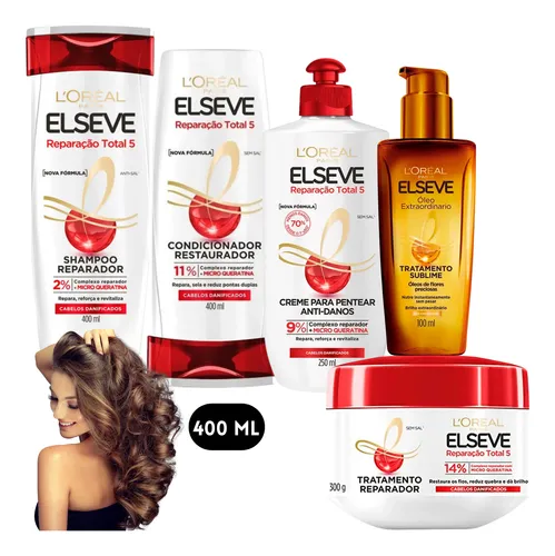Kit Elseve Oleo Extraordinario Tratamento Reparação Total 5
