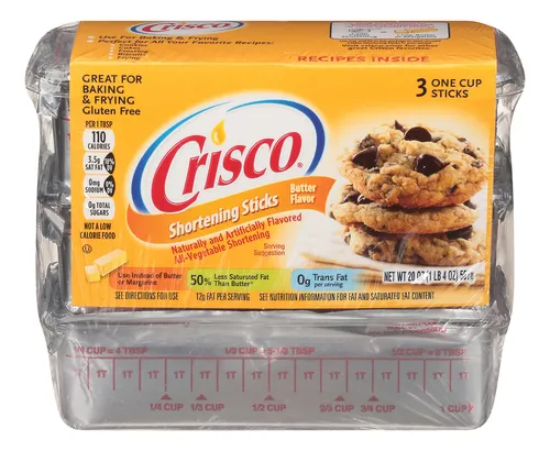 Crisco Palitos De Manteca Sabor Mantequilla, 20 Onzas, 3 Pal