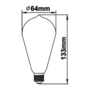 Imagen 2 de 6 de Lampara Led E27 Pera 13cm Vintage Ambar 5w Calida Candil