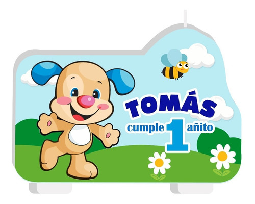 Vela Cumpleaños Personalizada Perrito Laugh & Learn Fisher P