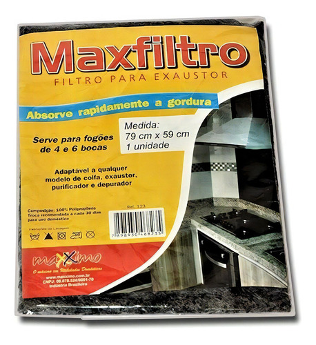 Filtro Para Exaustor 79x59 Cm Maxfiltro