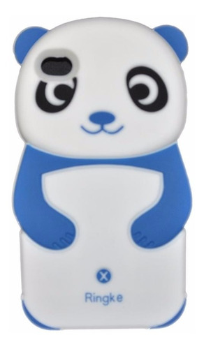 Capa Para iPhone 4 E 4s Urso Panda Cb10 Azul Unik