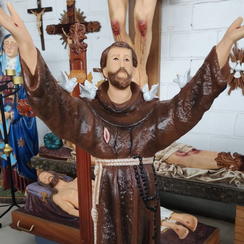 São Francisco De Assis, Com Os Animais, Resina, 88cm