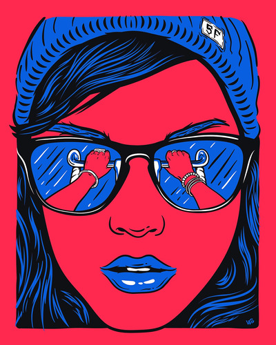 Vinilo Decorativo 50x75cm Pop Art Anteojos Sunglasses M3