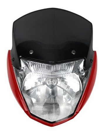 Faro Ybr125 Delantero Con Mascara Rojo Para Moto