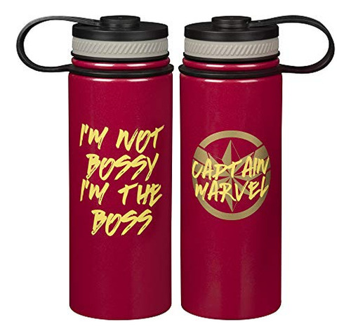 Botella De Acero Inoxidable Captain Marvel 18 Oz - Soy La J