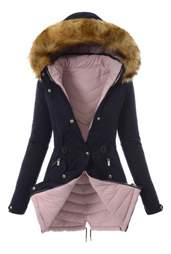 Chaqueta Cálida Para Mujer H Coat, Para Invierno, Lisa, Con