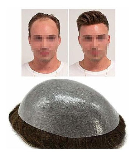 Cabello Postizo - Lyrical Hair Thin Skin Mens Toupee Hairpie