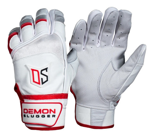 Guantes De Bateo Demon Slugger Ds Classica Blanco Rojo Chica