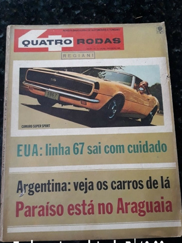 Revista Quatro Rodas 76 Novembro 1966 Camaro Giulia Alfa