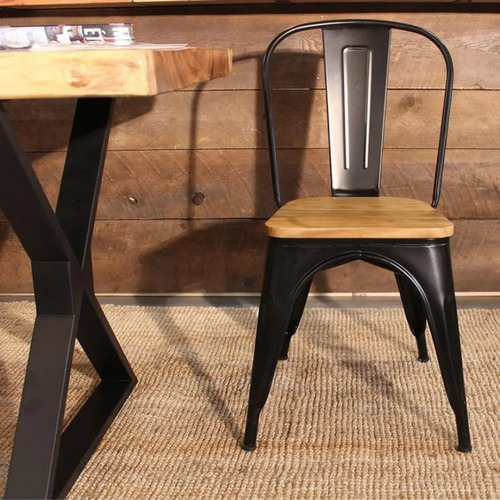Sillas Dejaus Tolix Madera, Set De 4 Unidades