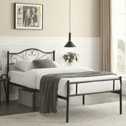 Vecelo Base De Cama De Plataforma De Metal Con Cabecera Y