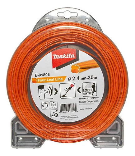 Hilo P/ Desbrozadora Nylon Trebol 2.4mm X 30m Makita E01806