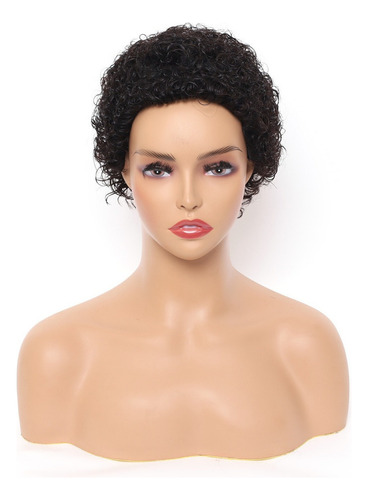 .. Pelucas Negras De Cabello Humano Natural, Rizado Y Afro