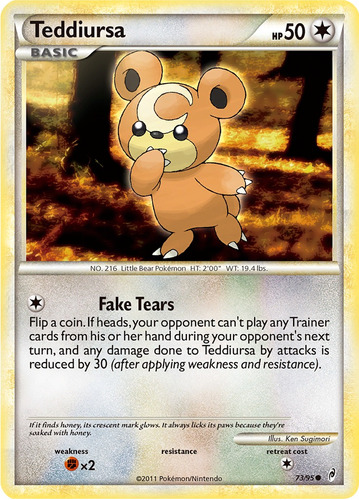 Cartas Pokemon Call Of Legends Teddiursa 73/95