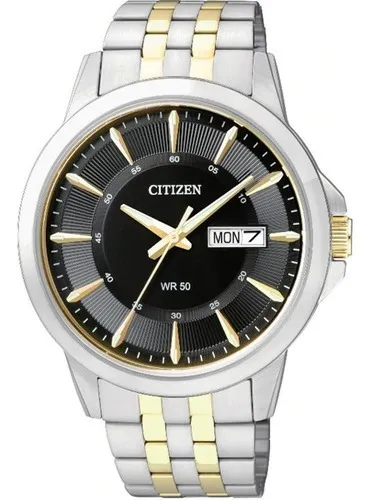 Reloj Citizen Quartz Chrono An816958l Hombre Color de la malla Dorado Color  del bisel Dorado Color del fondo Azul