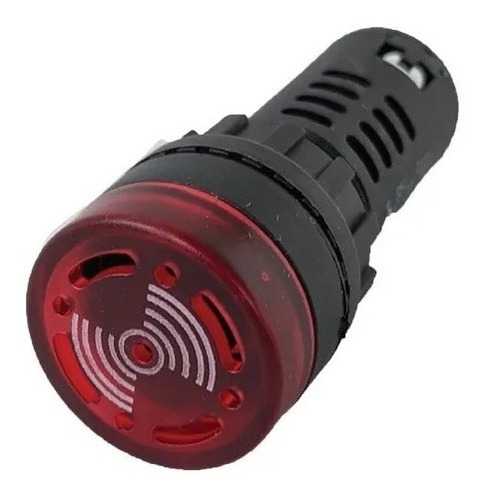 Indicador Ojo Buey Zumbador Buzzer 220v C/led Rojo Diam 22mm