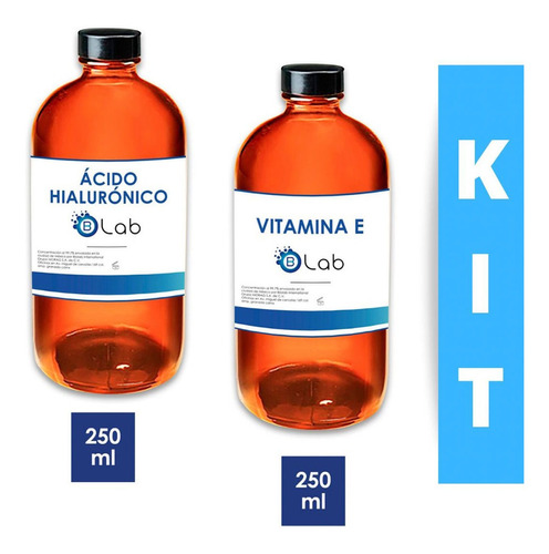 Kit Serum Facial Ácido Hialurónico Vitamina E 250 Ml Biolab
