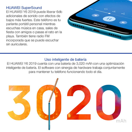 Huawei Y6 2019 Gtía Oficial 6.09' 32gb 2gb Cámara Dual Loi