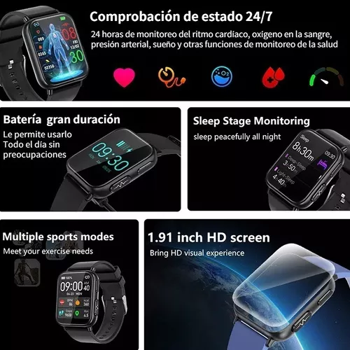 Reloj Medidor Glucosa ECG+PPG, Reloj Medidor Glucosa en Sangre Sin