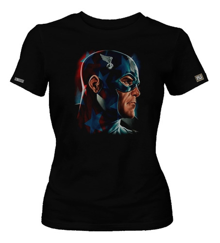 Camiseta Estampada Capitán América Avengers Dama Mujer Dbo