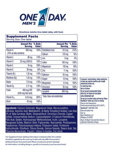 Multivitaminas One A Day Bayer Hombre - Unidad a $2