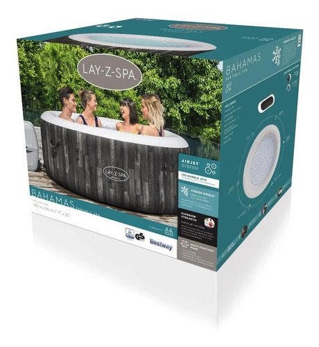 Imagen 4 de 6 de Jacuzzi Lay Z Spa Bahamas Hidromasaje Bestway 4 Personas