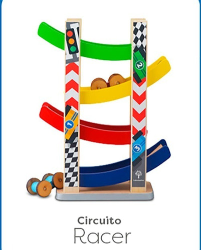 Pista Circuito Racer Madera Motricidad 2 Autitos