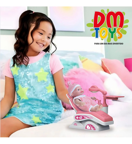 Boneca Dr Dentista C/ Acessórios Cadeira Ajustável - Dmtoys