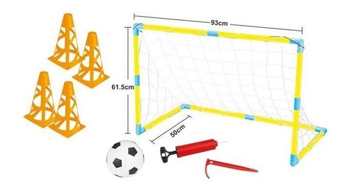 Brinquedo Conjunto Treinamento Futebol Gol Com Rede Cones