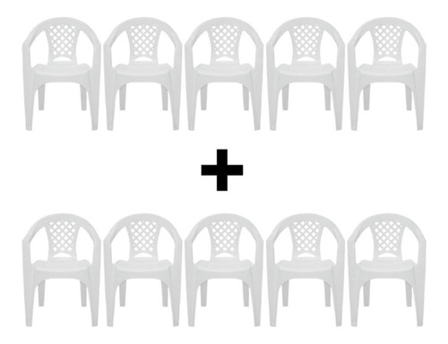Combo Kit 10 Cadeiras Com Apoio Para Braços Iguape Br