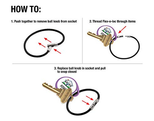 Lucky Line - Llavero Con Cable Flex-o-loc De 5 Pulgadas, Ace
