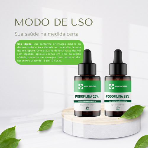 Kit com 2 doses de 25% de podofilina e 5 ml: tratamento tópico eficaz para verrugas genitais, perianais e cutâneas masculinas e femininas, uso seguro e específico