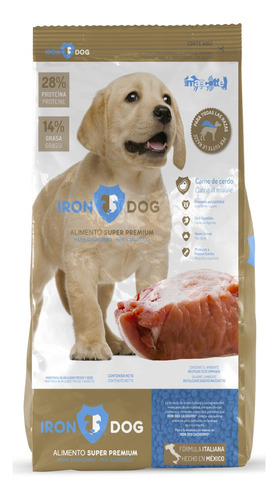 Alimento Iron Dog Super Premium para perro cachorro todos los tamaños sabor cerdo en bolsa de 3kg