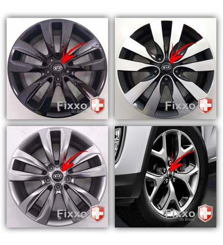 Imagem 3 de 4 de 4 Calotinha Centro Miolo Tampa Da Roda Kia Cerato 58mm Preto