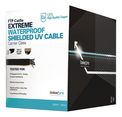 Cable Red Linkedpro Utp Cat E5 305 Mts Negro Exterior Cobre