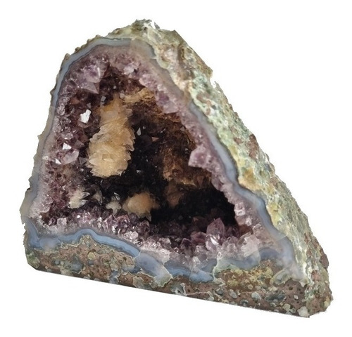 Imagem 1 de 7 de Capela Gruta Drusa Ametista Violeta Com Cristal 1,6kg Novo