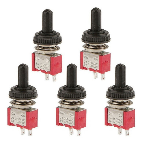 5 Interruptor Resistente 6a 125v Spst 2 Terminal Coche Imper