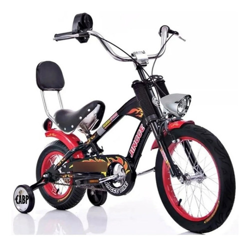 Bicicleta Chopper Aro 20 Asiento C Espaldar Sonido Moto Led