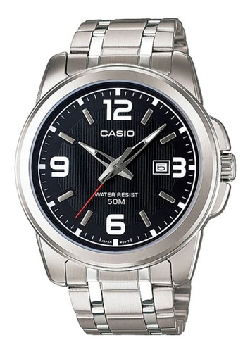 Reloj Casio Mtp-1314d-1a Para Caballero Plateado/negro