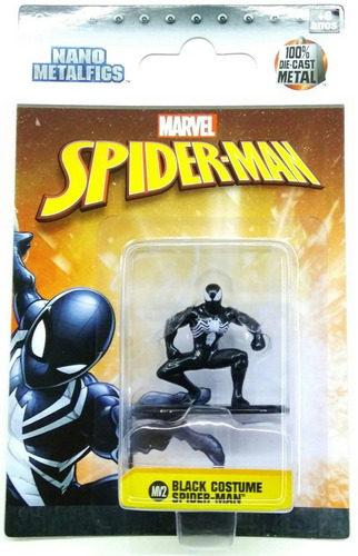 Boneco Spider-man Black Costume Nano Metalfigs Mv2