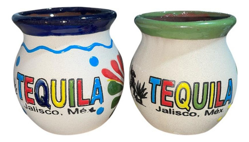 4 Tazas De Barro Artesanales 300ml Con Bordes De Colores Agua 4 Tazas De Barro 300ml De Colores