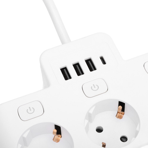 Protector Contra Sobretensiones Power Strip De 3 Vías, Igníf