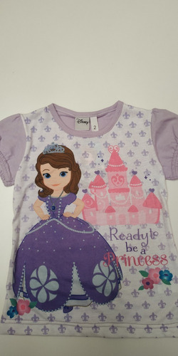 Remera Princesa Sofia Manga Corta Talle 2 Original Disney