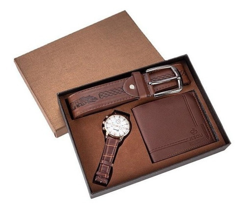 Reloj + Kit Completo Para Regalo Con Cinturon Y Billetera