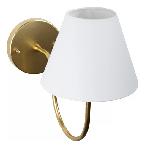 Arandela Para Lampada E27 Colonial/classica/vintage Cor Dourado Cúpula Branca 110V/220V