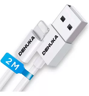 Cable Cargador USB Tipo C para Iphone Blanco 2 Metros Dehuka