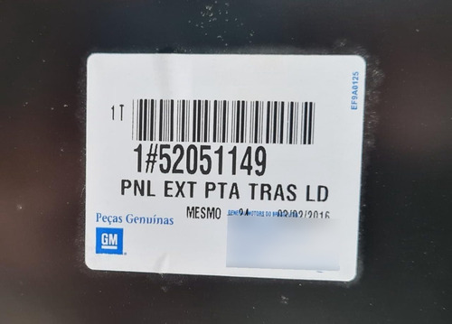 Imagem 4 de 7 de Folha De Porta Traseira Direita Chevrolet Cobalt - 52051149